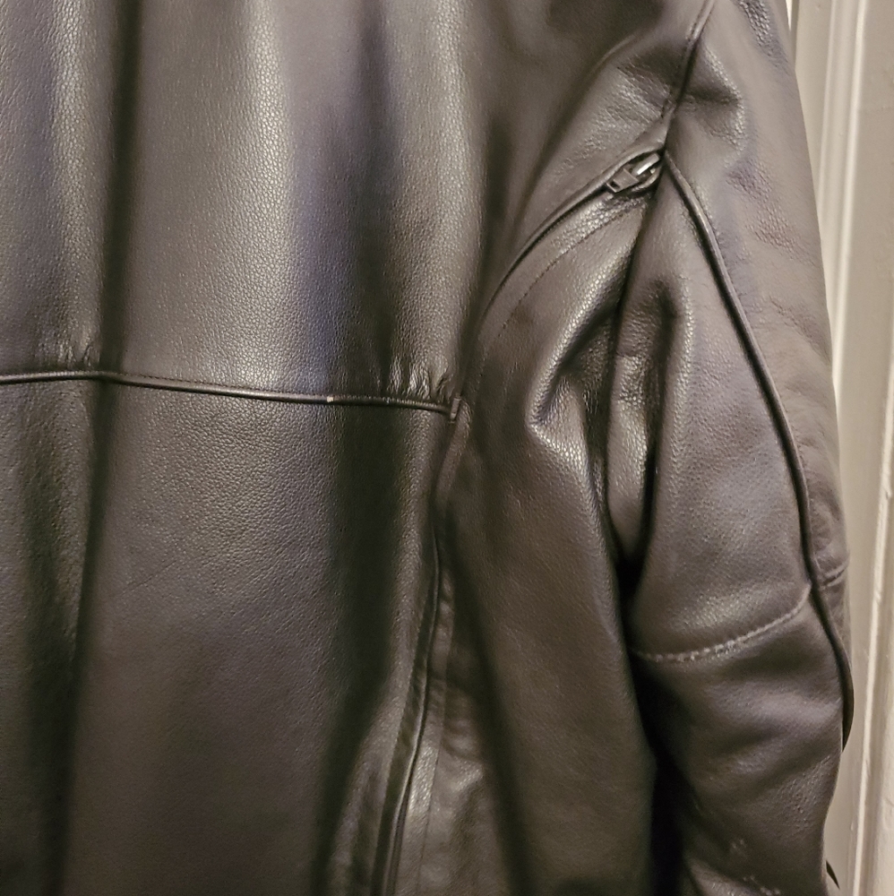 Firstgear thermoliner black leather motorcycle jacket XL - Picture 7 of 16